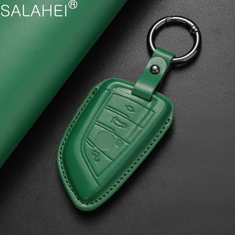 Leather Car Key Case Cover for BMW X1 X3 X5 X6 X7 1 3 5 6 7 Series G20 G30 G11 F15 F16 G01 G02 F48 Protector Shell Accssories