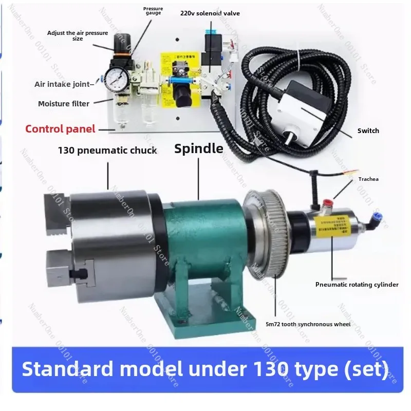 

Lathe Spindle with Pneumatic Chuck Automatic CNC Three Jaw Power Head 160 Automation Welded Connection Measuring Truck