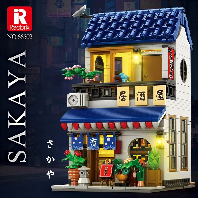 

1130PCS Izakaya Building Blocks Japanese Streetview 2 in 1 Store Model Bricks Desktop Decoration Kids DIY Toys Holiday Gifts