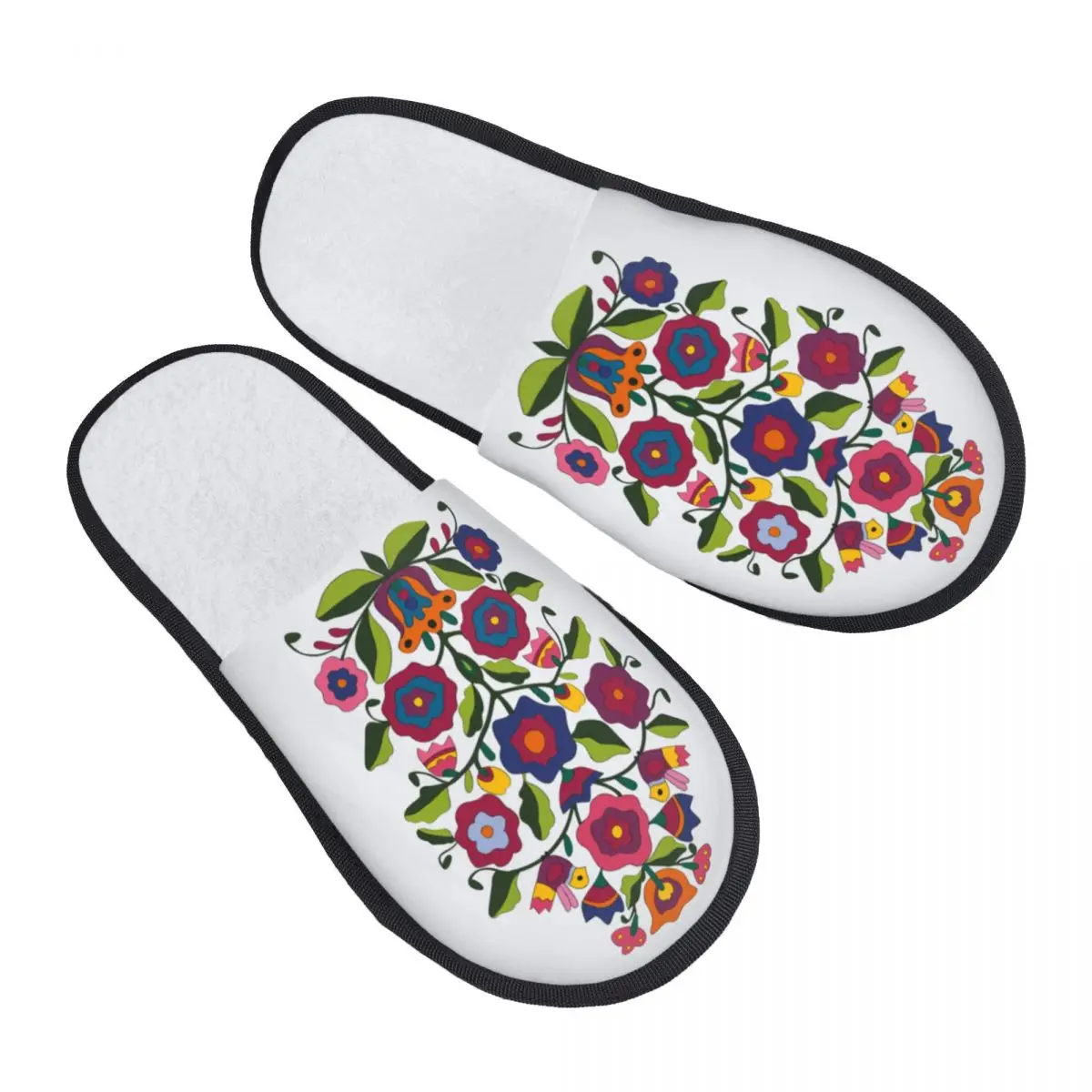 Custom Ukrainian Traditional Embroidery Comfy Scuff With Memory Foam Slippers Women Vyshyvanka Bedroom House Shoes