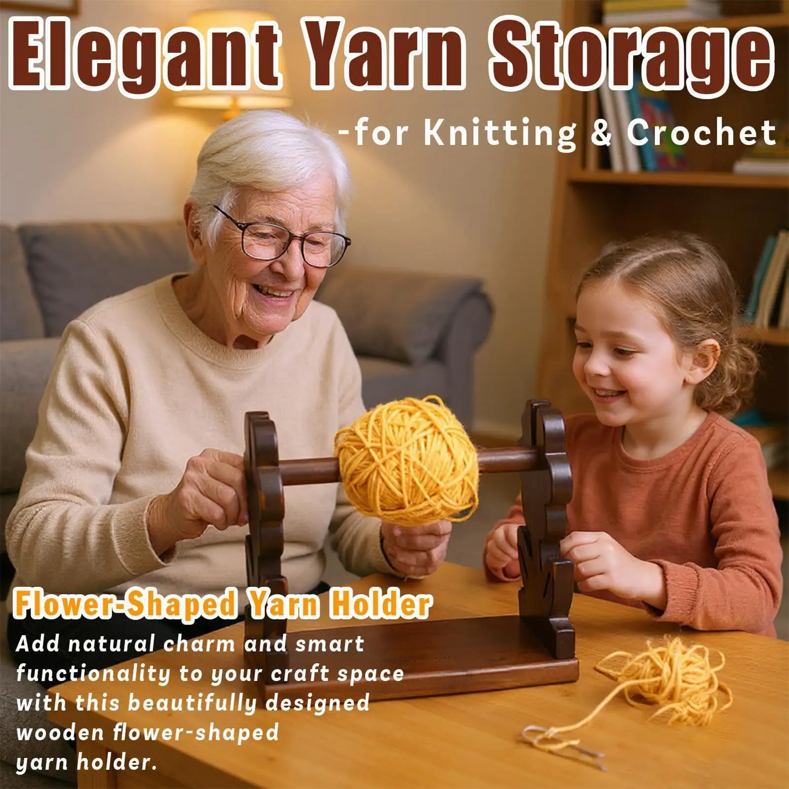 Yarn Holder Wooden Yarn Holder Dispenser For Crocheting Wooden Spindle Dispenser Rack Stand Sewing Accessories For Knitting