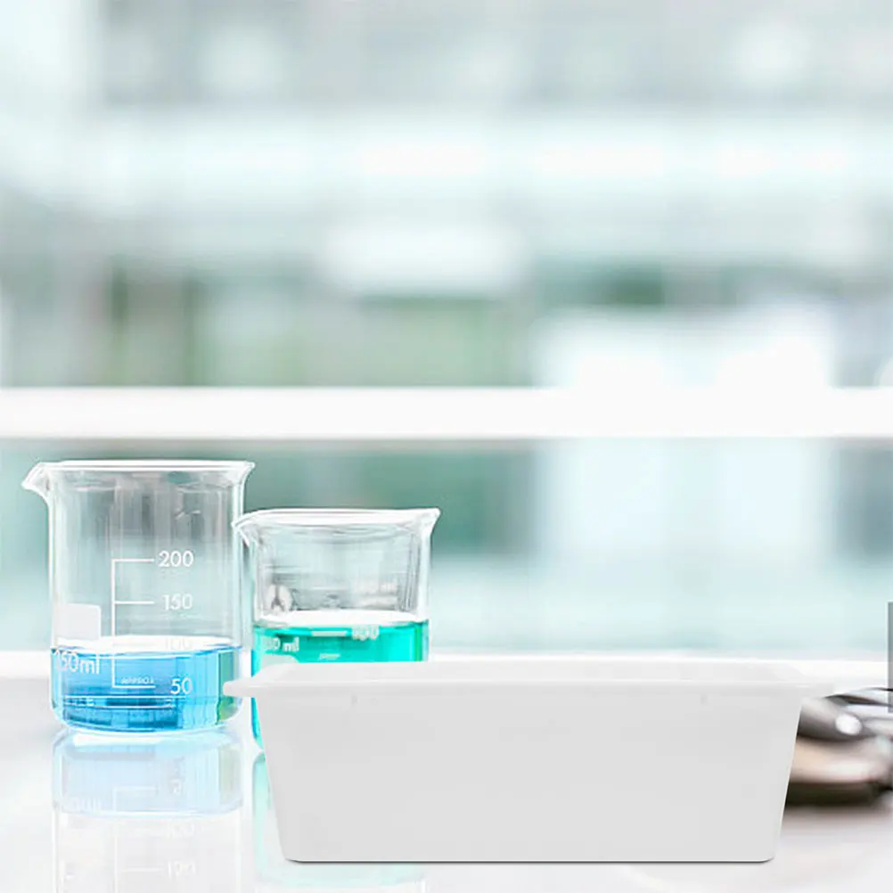 

4Pcs Laboratory Tray Plastic Rectangular Corrosion Resistant Lab Experiment Tray Reagent Organizer Cleaning Equipment