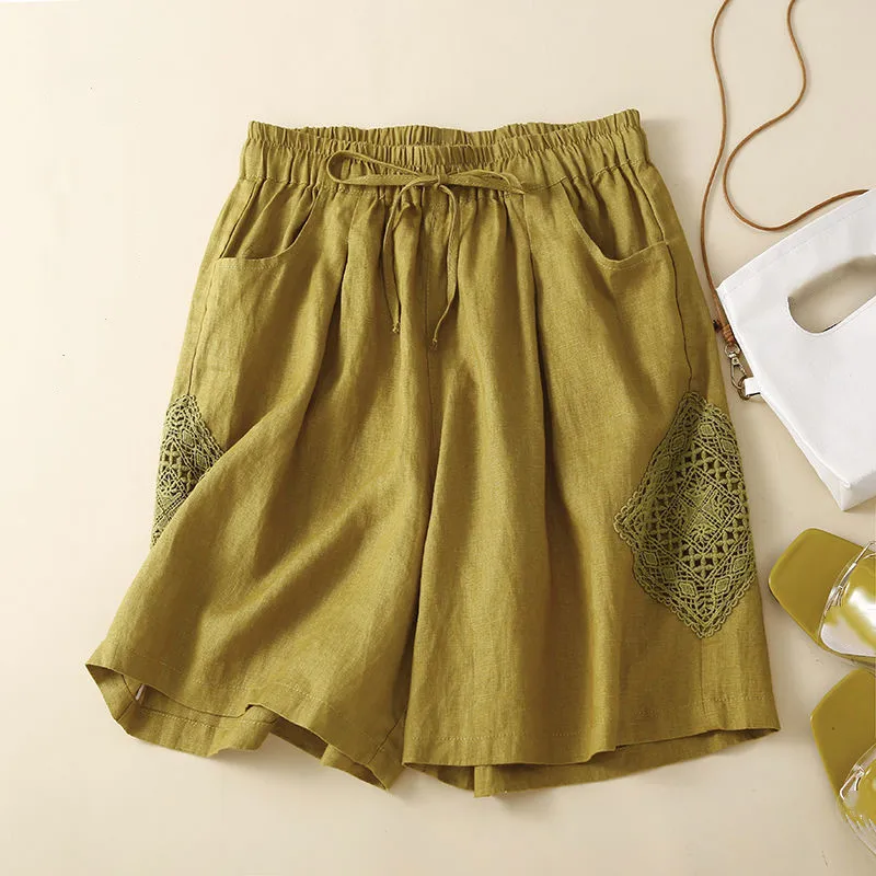 

Свободные широкие шорты для женщин, одежда, повседневные винтажные сексуальные короткие женские шорты в стиле Харадзюку, летние хлопковые льняные женские брюки