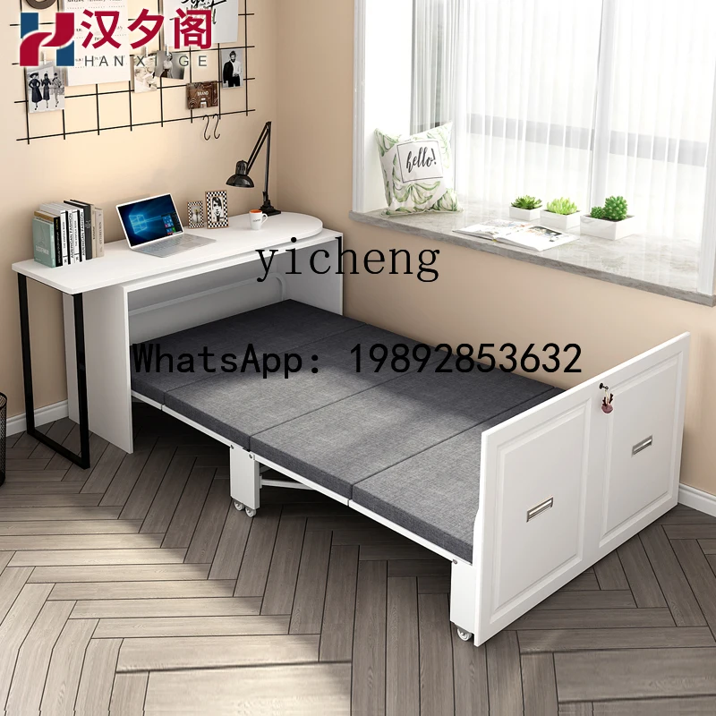 office lunch break folding bed desk integrated dual-purpose study retractable single bed desk