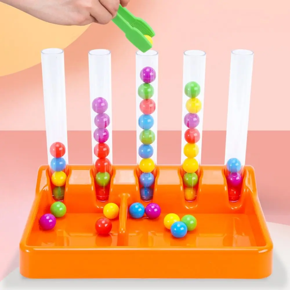 Color Classification Rainbow Beads Clip Toy Sensory Learning Puzzle Board Game Educational Game Hand Eye Coordination