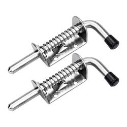1/2PCS Spring Loaded Latch Pin 304 Stainless Steel Silver Window Cabinet Hinges Security Door Bolt Latch For Household Hardware