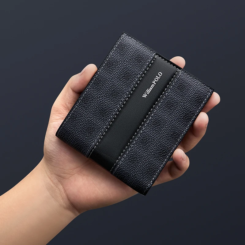 Fashionable Men's Wallet Men Short Wallet Card Holder Slim Bifold Purse Fashion Multifunctional Card Bag