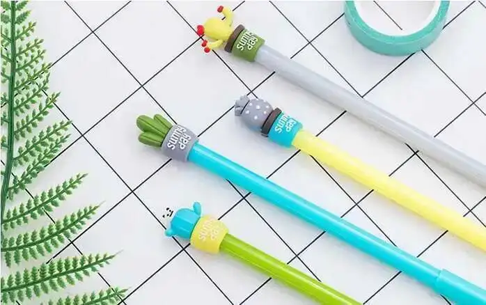1-teiliges Lytwtw's Briefpapier, süßer Kawaii-Kaktus-Gelstift, Schule, Bürobedarf, kreativ, süß, hübsch, hübsche Griffe, lustig – Detail 17