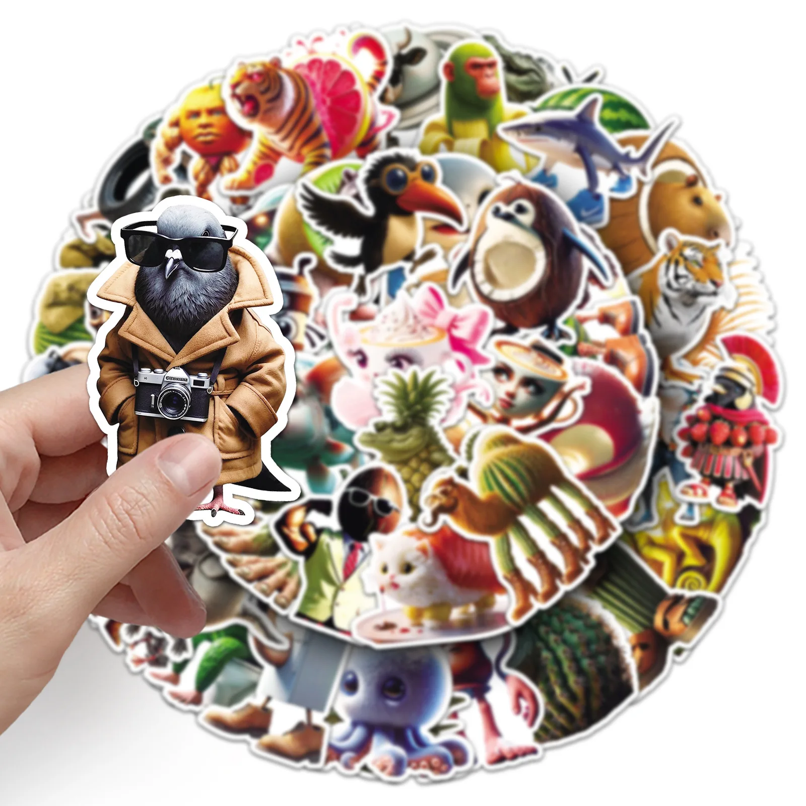 

10/30/50PCS Funny Italian Brainrot Animals Abstract Animal Tung Tung Sahur Stickers Kids Toy DIY Phone Case Guitar Desk Bike