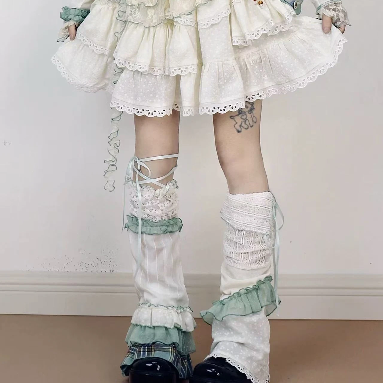 Autumn Girls Japanese Lace Sock Covers Bowknot Sweet Y2K Lolita Jk Calf Socks Ins Style Shibuya Spice Girls Stacking Socks