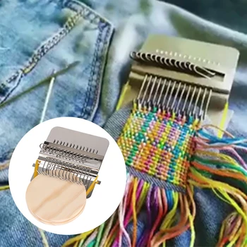 Knitting Tools For Mending Clothes and Jeans Small Frame Hand Tapestry Wood Loom Weaving Frame Small Loom Darning Machine 1