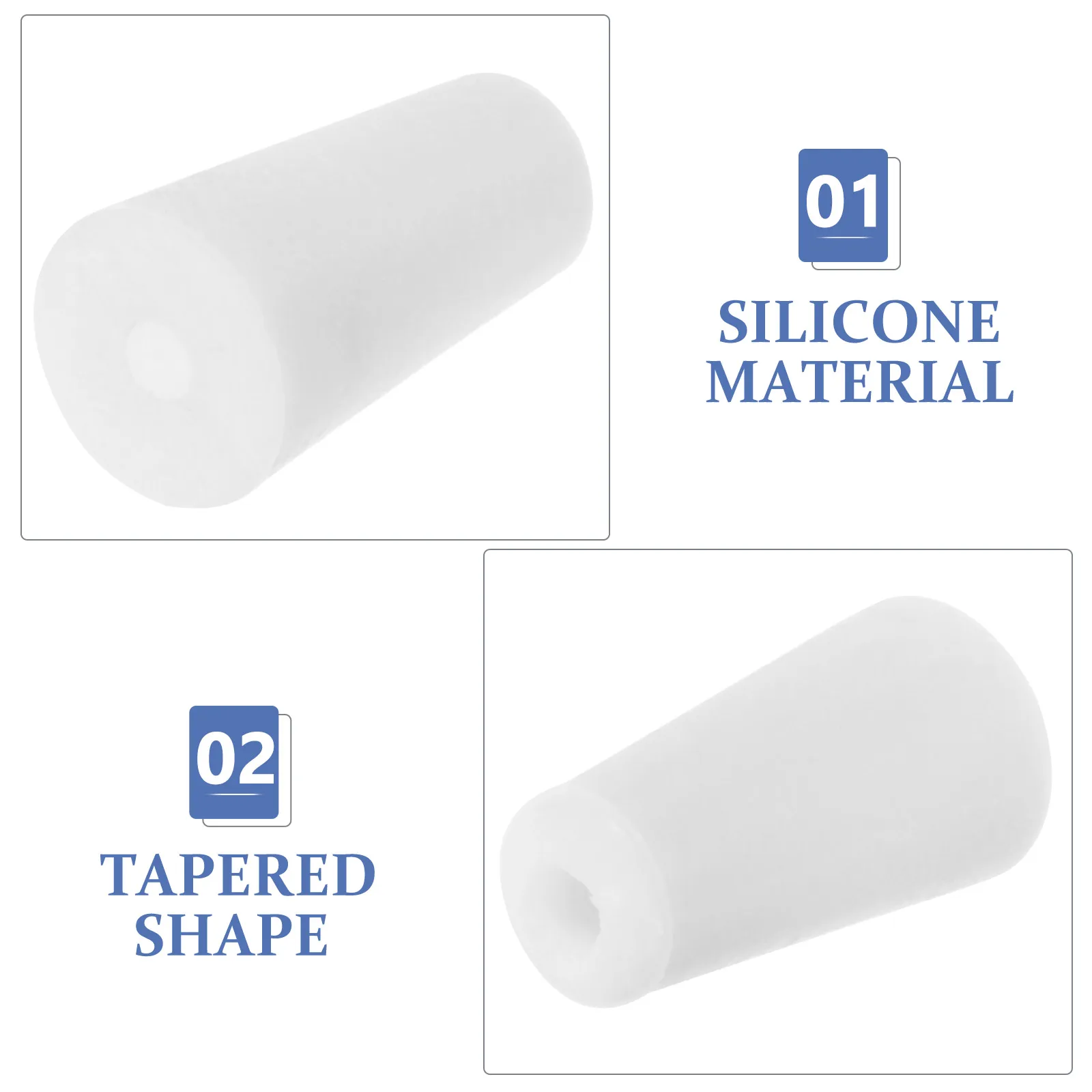 

10 Pcs Silicone Stoppers Tapered Shape Sealing Solution Laboratory Test Tube Plugs Glass Bottles Holes Easy Insert Remove