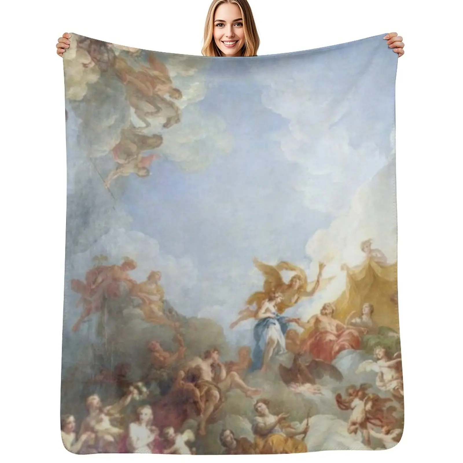 

Ceiling at Versaille Renaissance Painting Throw Blanket Custom Bed Decorative Sofas Bed Fashionable Blankets