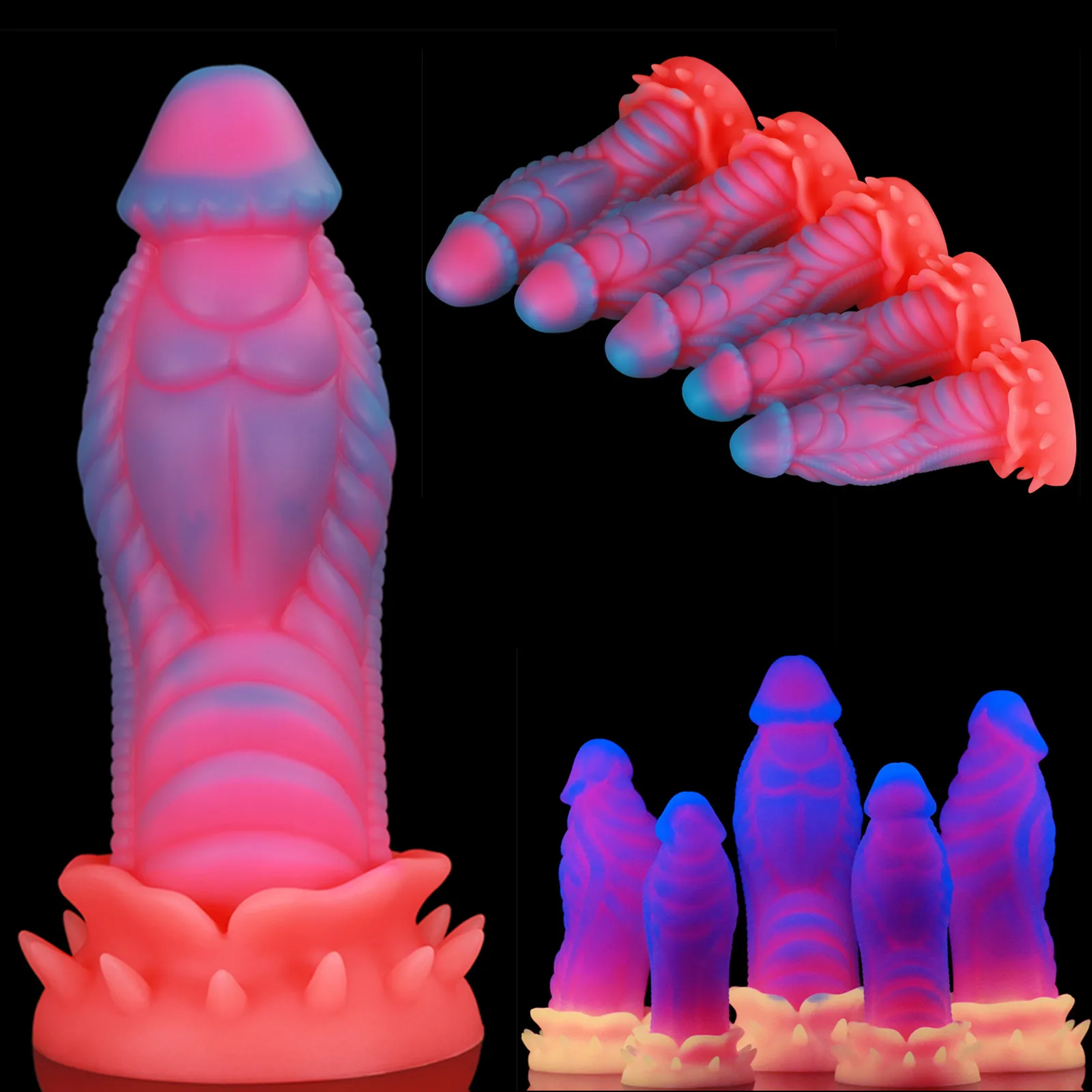Extra Large Soft Peculiar Extend Anal Plug Strong Suction Cup Liquid Silicone Material Barbed Base New Style Masturbation Dildo