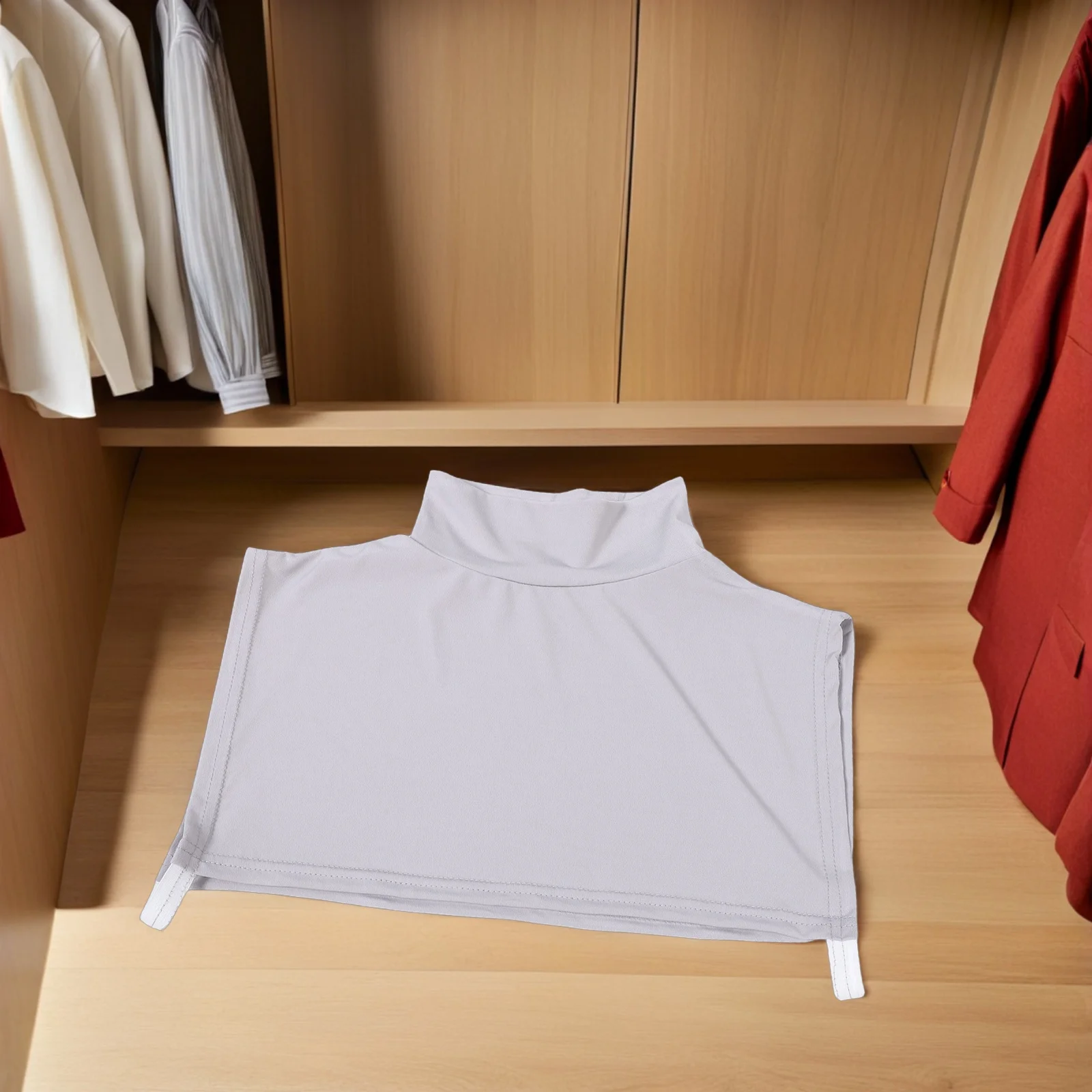 Cuello largo de imitación desmontable musulmán para mujer, cuello de camisa ligero y transpirable, extraíble para suéteres, vestidos, Hijabs