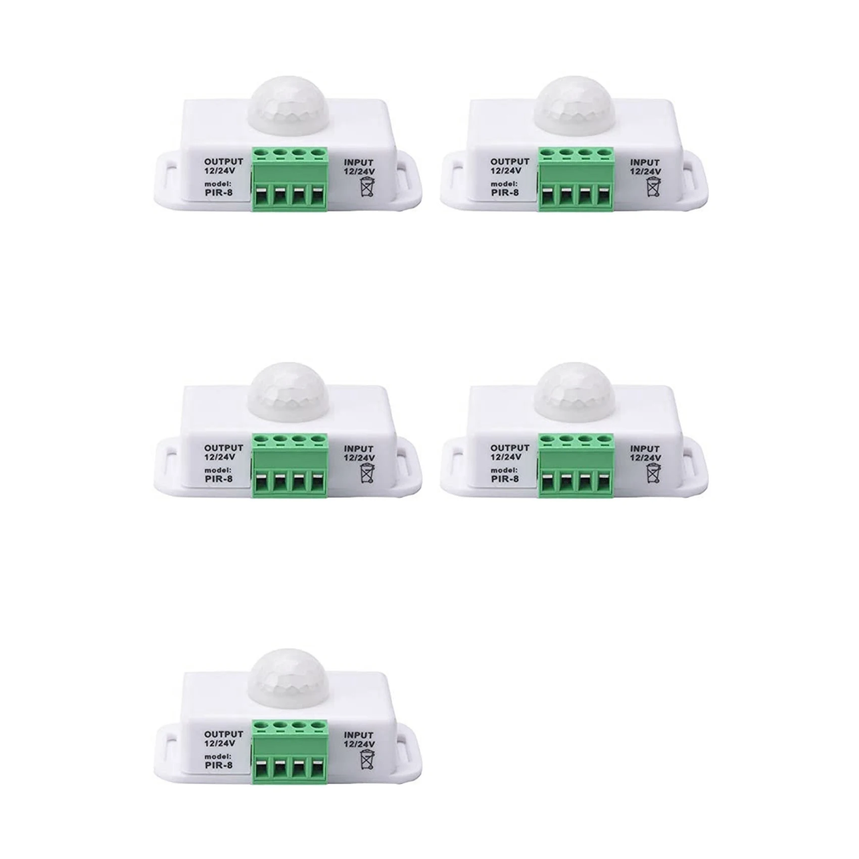 

L62A 5X PIR Infrared Motion Sensor Detector, DC 12V-24V Strip Light Motion Sensor Switch, For Cupboard Cabinet Stairs Kitchen