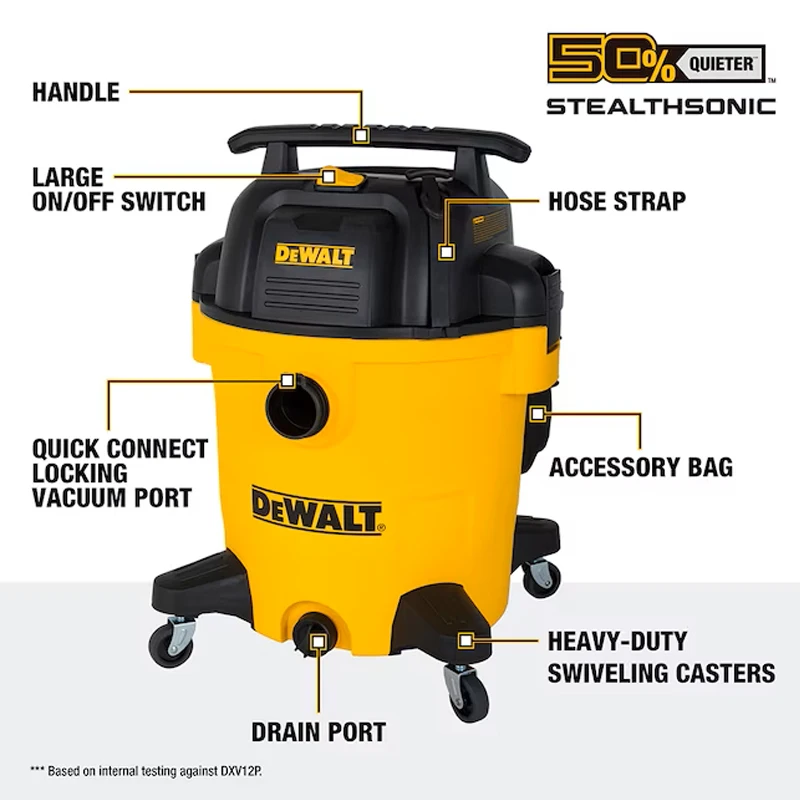 DEWALT DWV112  45 Liters Industrial Wet/Dry Vacuum 100CFM 1100W Vacuum Cleaner Power Tools