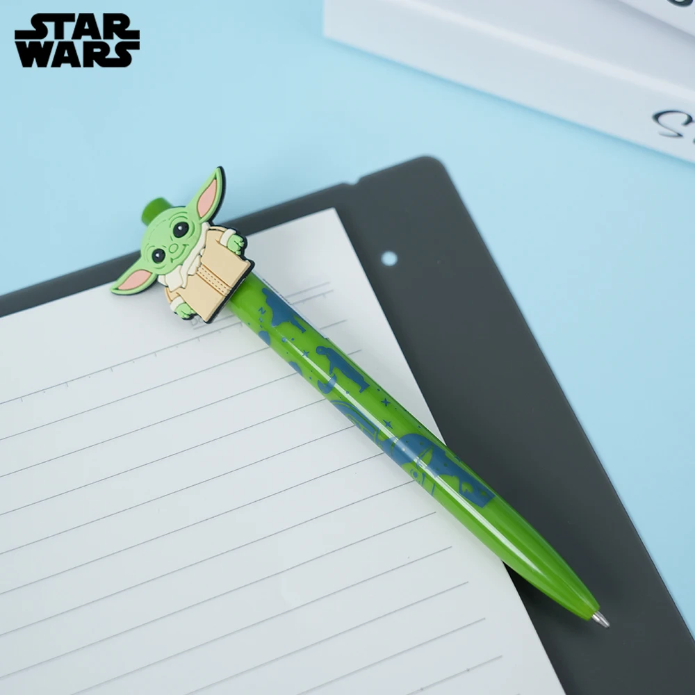 Bolígrafos de Gel con diseño de Yoda con licencia oficial de Star Wars, tinta negra de punta media para escritura suave, diario y suministros de oficina, 1 ud.