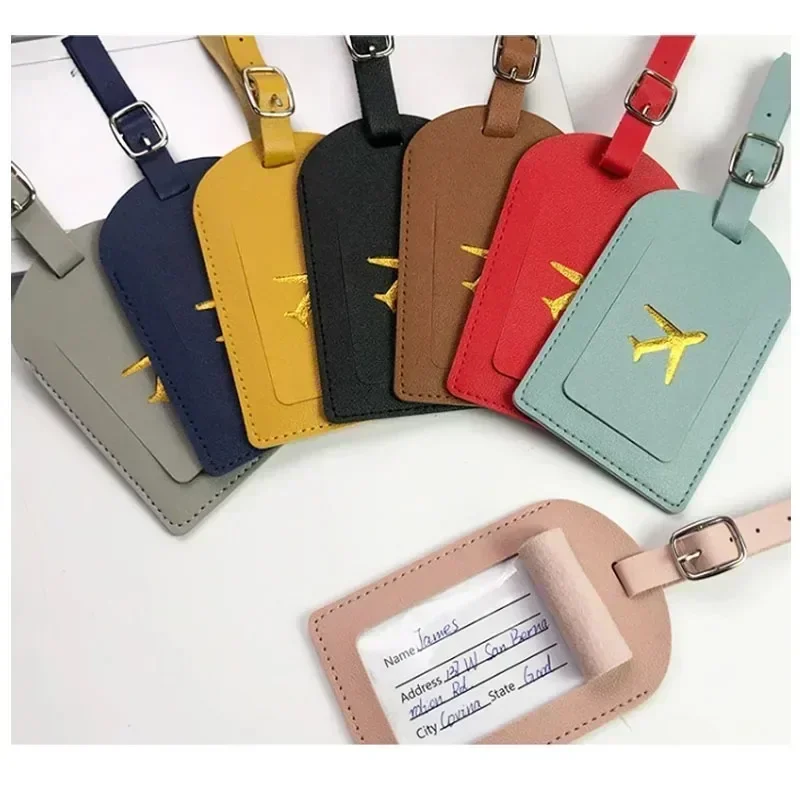 Stamped Leather Luggage Tag for Business | Suitcase Address Label Luggage Boarding Case Label Name ID Address Clip