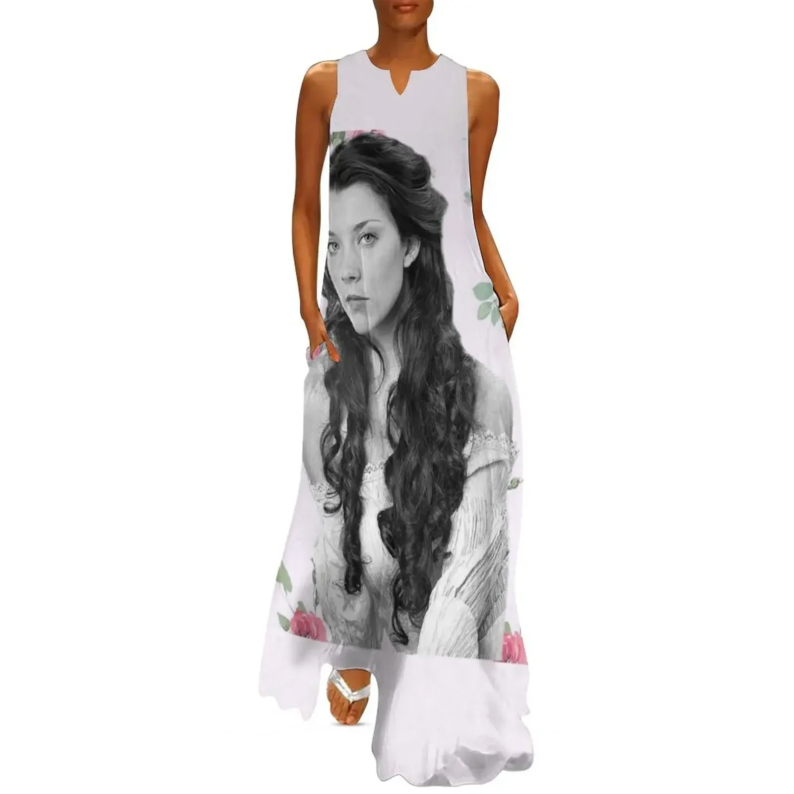 

Anne Boleyn Soft Floral (Black and White) Long Dress evening dresses ladies birthday dresses for women womens clothing Dress