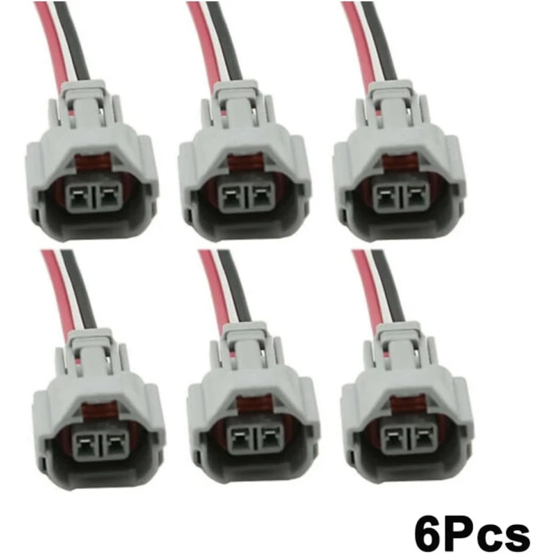 6x Female Fuel Injector Connector Plug Pigtail Harness Kit For Toyota For Audi For Denso
