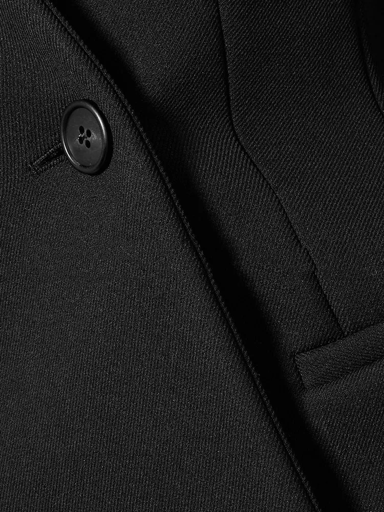 DEAT-Blazer à manches longues pour femmes, coupe-vent monochrome, bouton unique, sur le genou, col en V, document, nouvelle marée, mode printemps 2024, 7AB3293