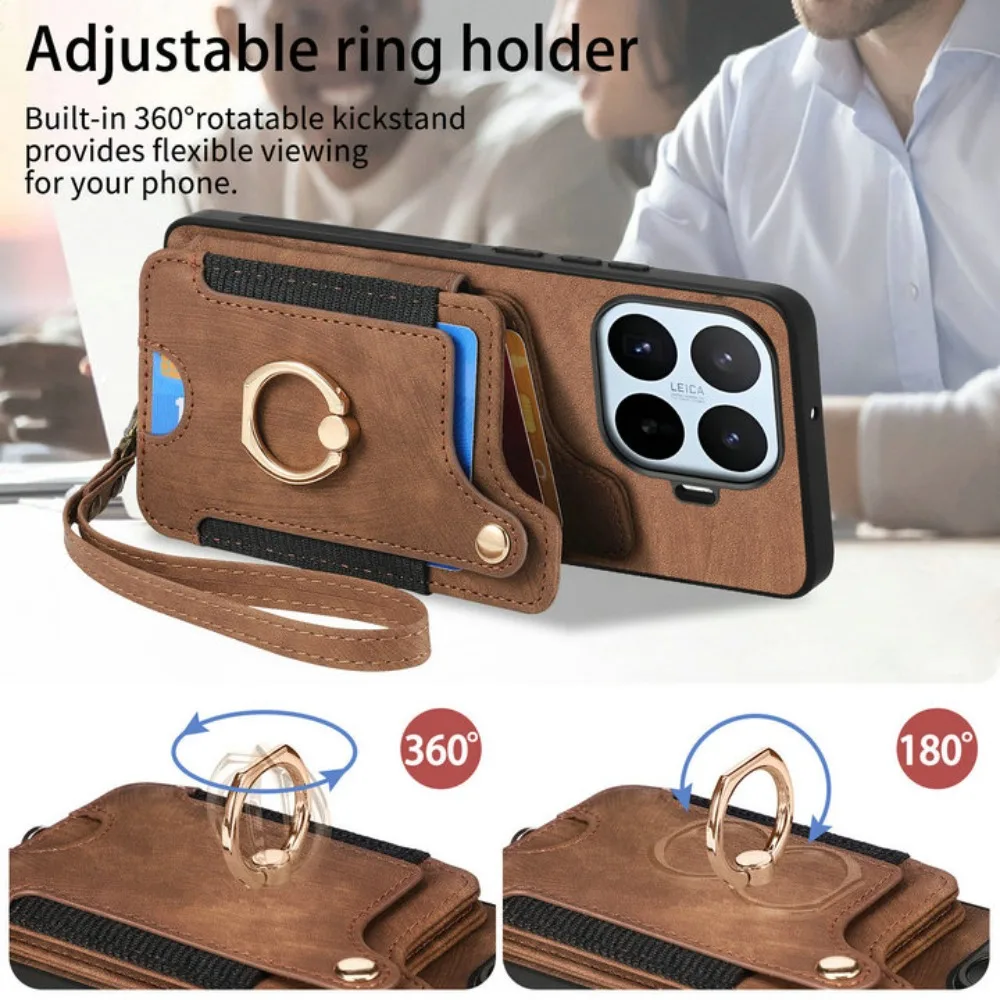 For Xiaomi 17T 15T 14T 13T 11T Pro 5G RFID Leather Wallet Case For Xiaomi 17 Ultra Magnet Back Cover Mi 11 Lite 17 Pro Max Funda