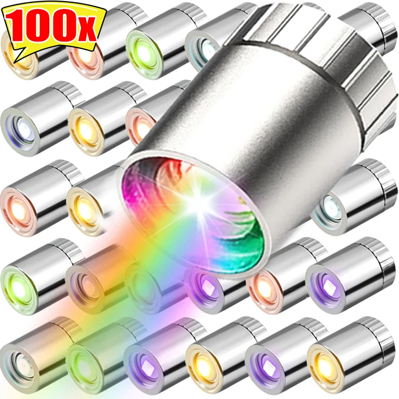 

100/10pcs Miniature LED Light Battery Powered Lantern Balloon Dollhouse Wick Base Lamp Tiny Spotlights for Display Party Wedding