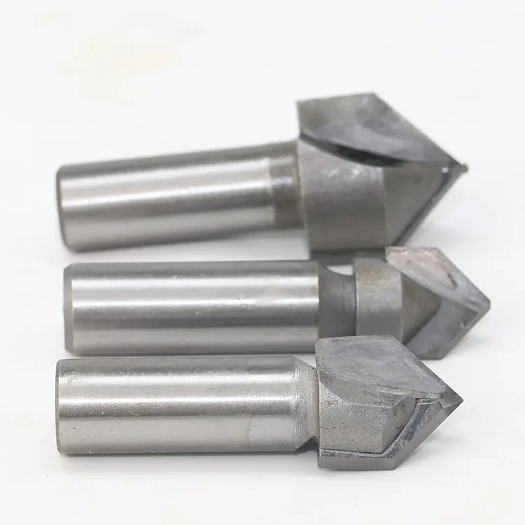 1PC 1/4" 6.35MM 1/2" 12.7MM Shank Milling Cutter Wood Carving 90 Deg V Type Slotting Cutter Tungsten Woodworking  Router Bits