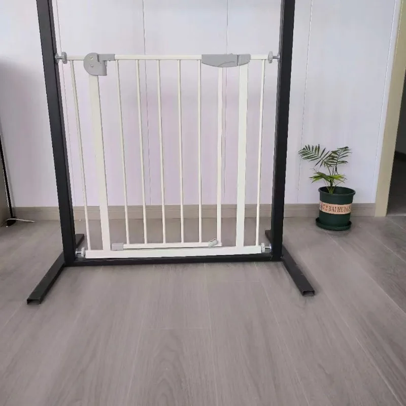 

Stainless Steel Foldable Pet Safety Guardrail Door with Tracking No Drilling Required for Stairs Corridors & Bedrooms