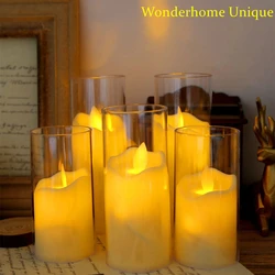 Flameless Flickering LED Candles Light Acrylic Candles Light With Battery for Wedding Decor Birthday Party Christmas Home Decor