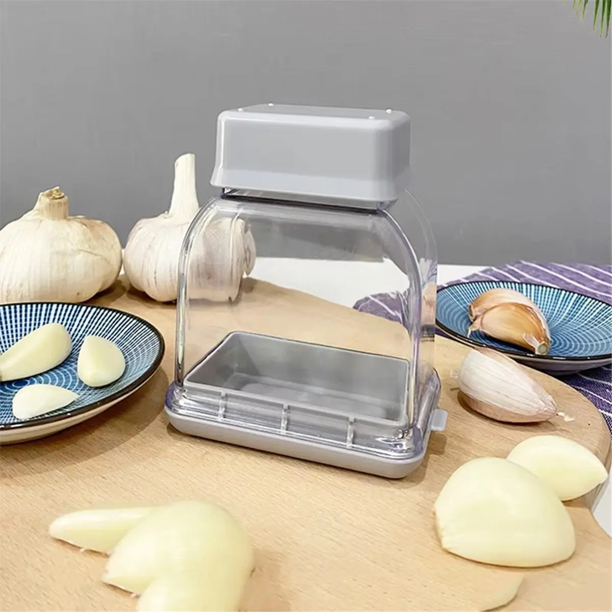 N14R Top Garlic Press and Peeler Set - Manual Garlic Grinding Grater, Kitchen Tool, Essential Kitchen Gadgets and Accessories