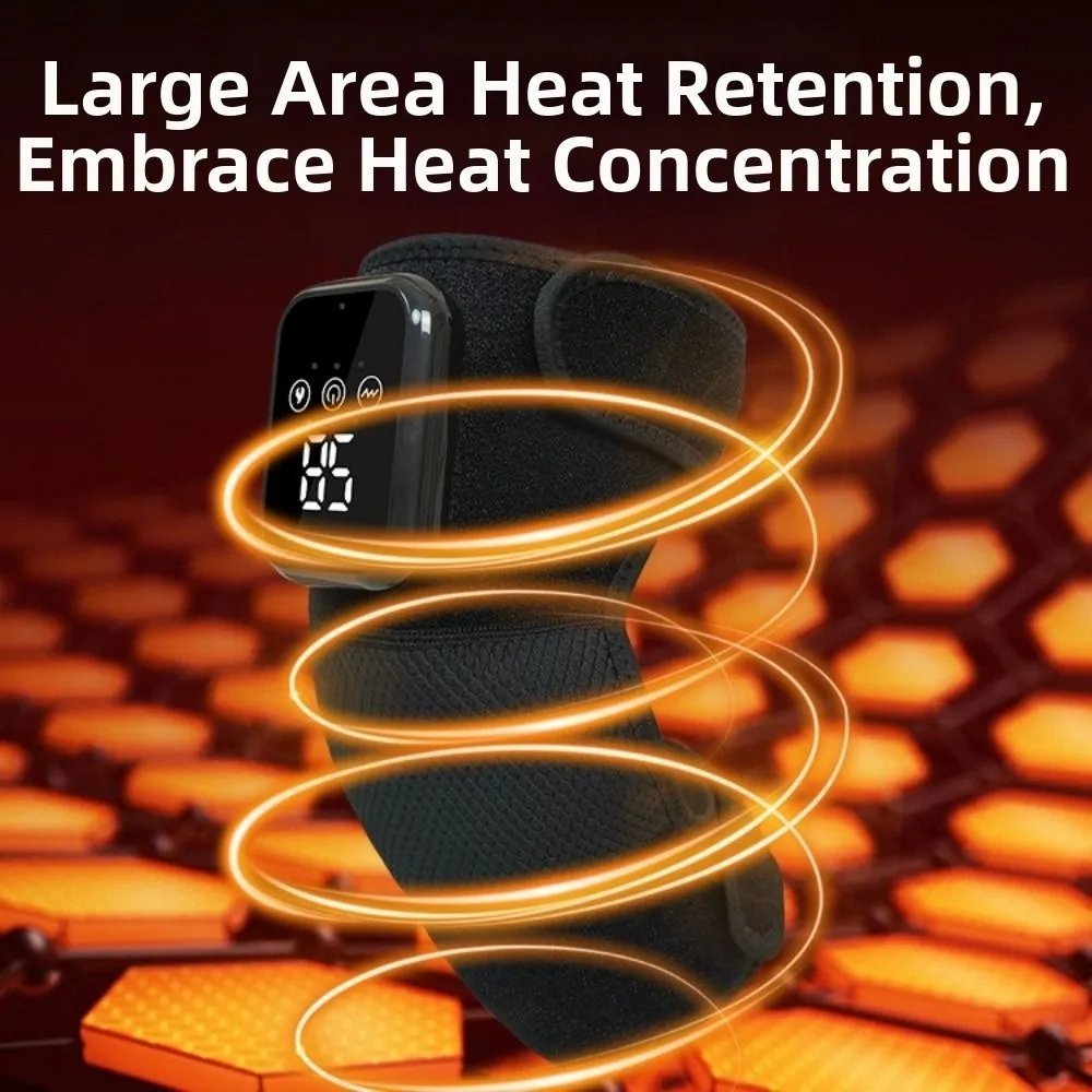 

3D wrap-around Electric Knee Massager Deep Muscle Relief Breathable Cordless Heated Knee Brace 3 Temp Levels