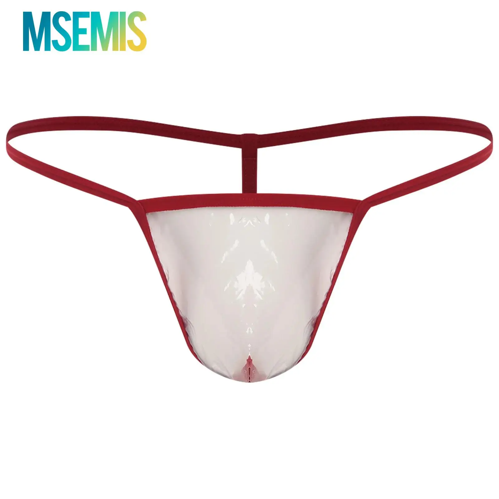 

Mens Lingerie See Through T-back Thong Briefs Transparent Bulge Pouch T-back G-string Underwear Underpants Tempting Nightwear