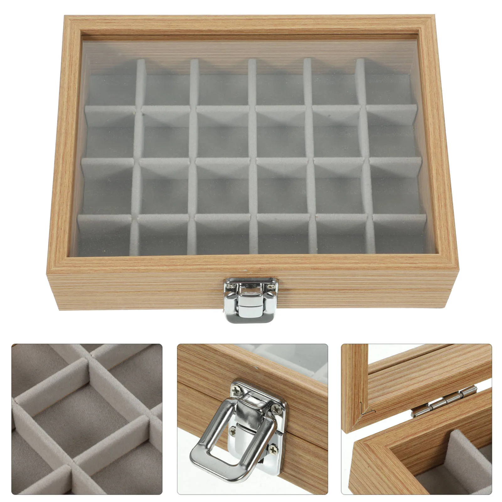 

Деревянный органайзер для ювелирных изделий с несколькими сетками, прозрачная крышка, винтажный стиль, чехол для хранения для женщин, сетчатый органайзер для ювелирных изделий, деревянный футляр для хранения