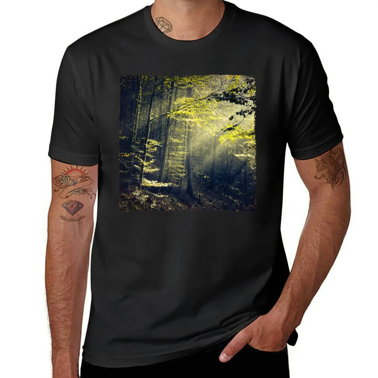 Being There - Morning Light in Forest T-Shirt graphics plain tees blanks t shirt men