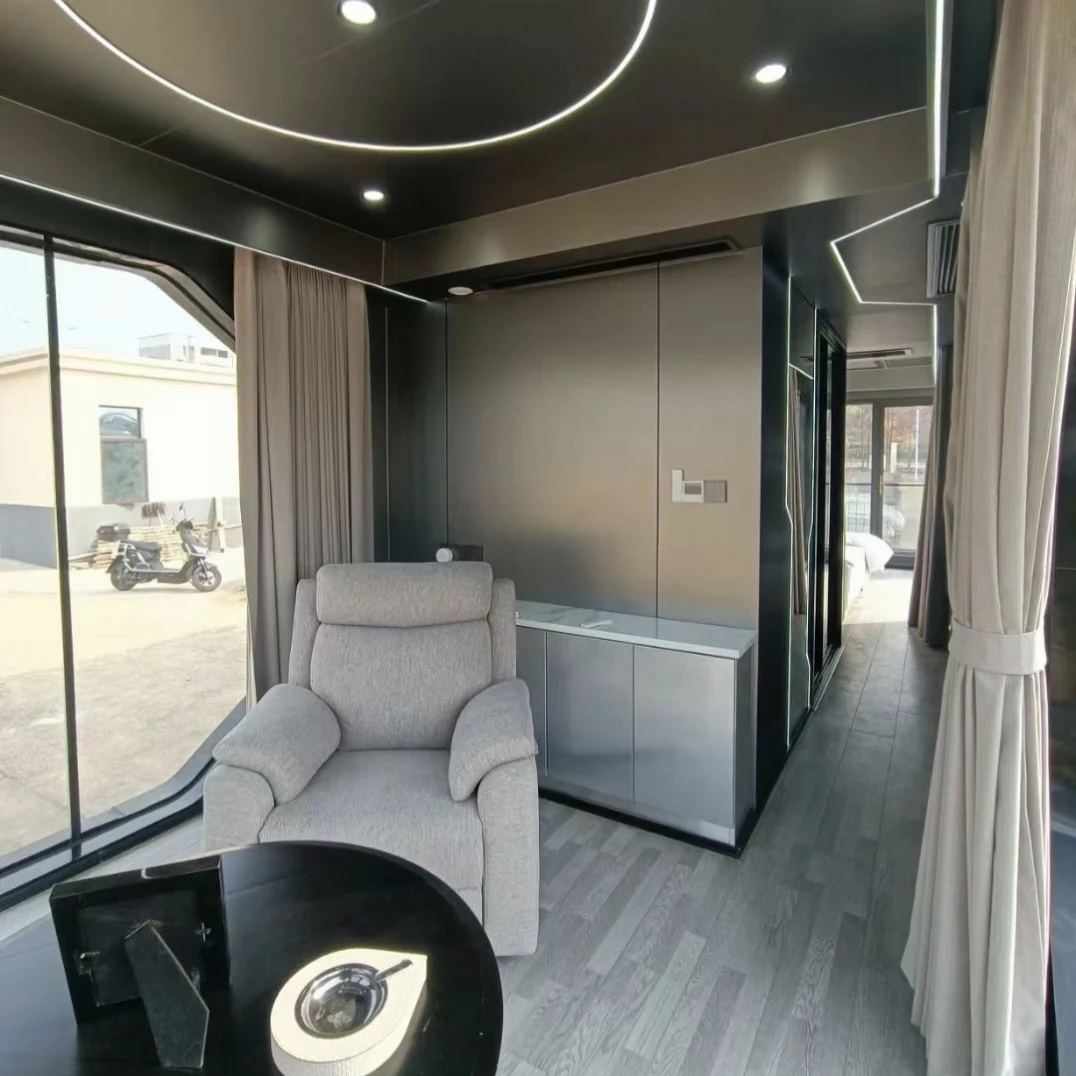 حاوية عصرية على الطراز البوتيكي، فيلا ذات هيكل فولاذي مسبقًا مصممة حديثًا