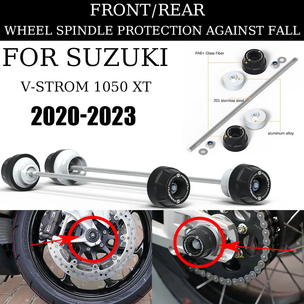 For Suzuki V-Strom 1050 XT 2020-2023 Front Rear wheel Protection Front Rear wheel Spindle Crash Protect