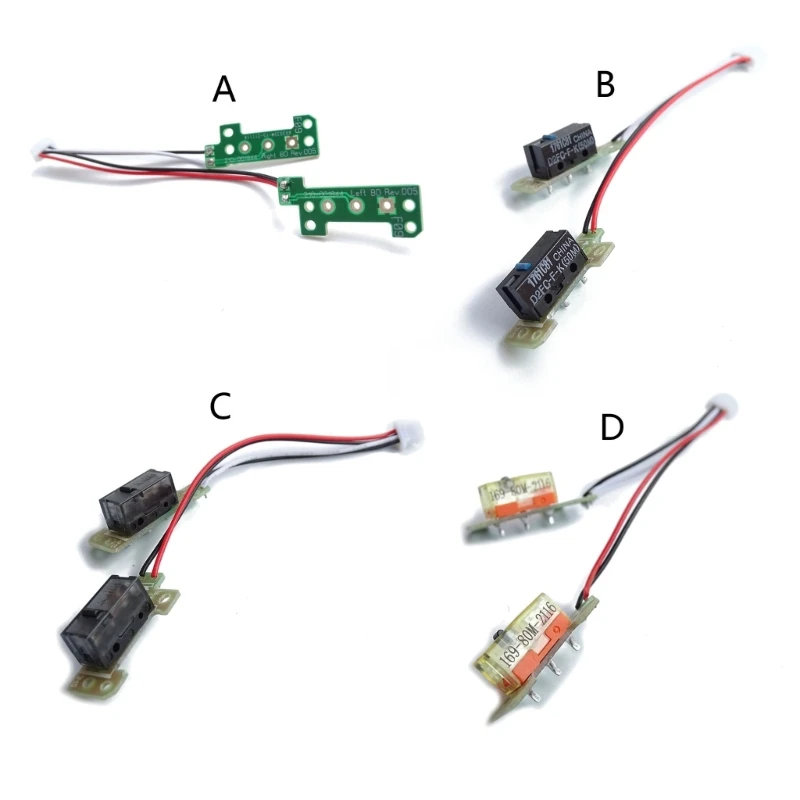 D7YC 2 PCS Mouse Micro Switch Button Board TTC 80M Kailh GM 8.0 Blue Dot for G304 G305 Gaming Mice Welded Board Cable