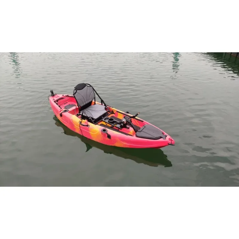 Factory Direct Plastic Kayak with Metal Pedal Electric Motor Single Fishing Boat