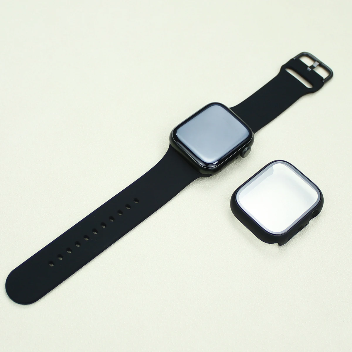 Silicone Strap+case for Apple Watch Band 45mm 41mm 44mm 40mm Screen protector and Sport Bracelet IWatch Series 9 8 7 6 5 4 SE