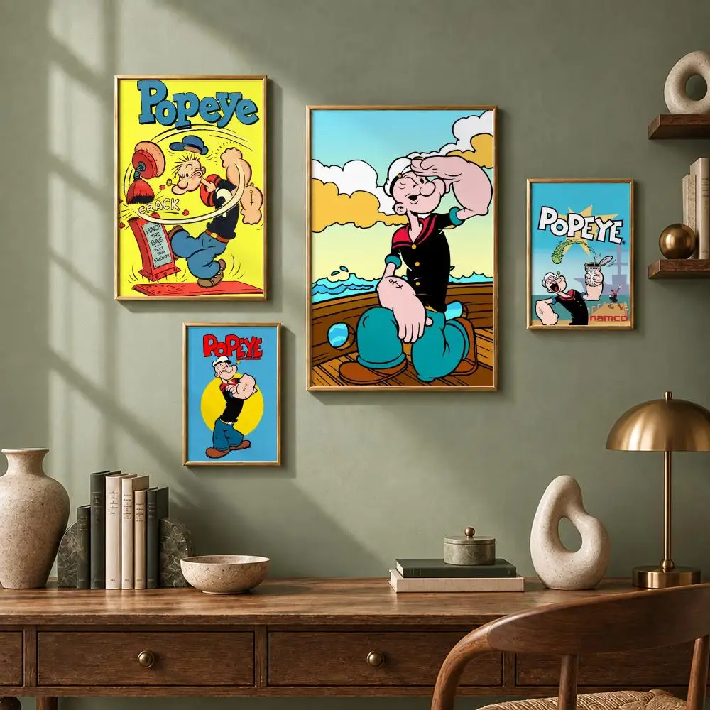 Classic Cartoon P-PopeyeS Poster HD Self-Adhesive No Residue After Removal Ideal for All Kinds of Wall Decor