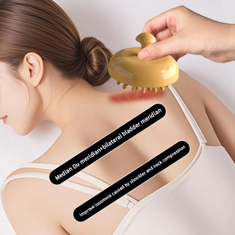 1PCS Multi-Functional PP+Wood Therapy Massage Comb Scalp Head Massager Natural Wood Circular Tooth Guasha Scraping Body Massager
