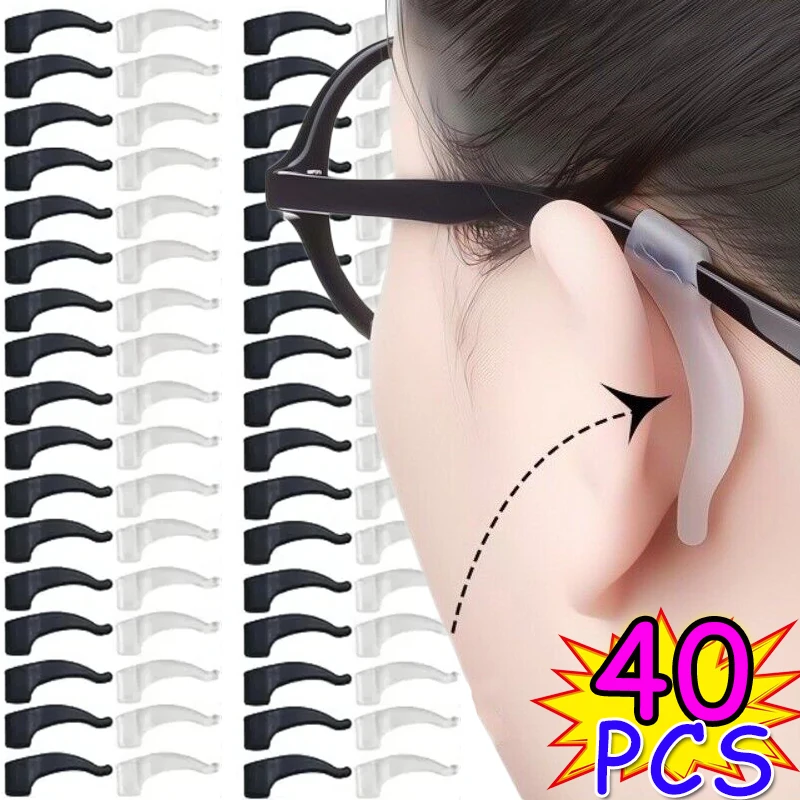 2-40pcs Silicone Ear Hook Anti-slip Glasses Leg Ear Sleeve Bracket Fastener Sunglasses Accessories Grip Anti-fall Eyewear Holder