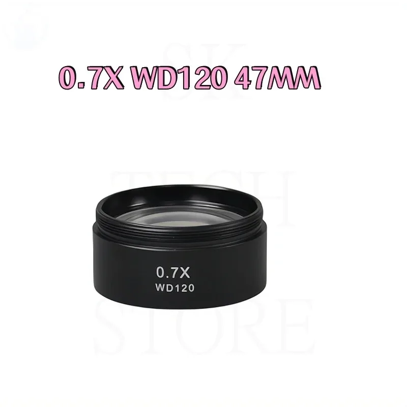 SIKO 0.7X WD120 Auxiliary Objects Lens 47mm Microscope Camera Lens for Trinocular Stereo Zoom Microscope Accessories Barlow Lens