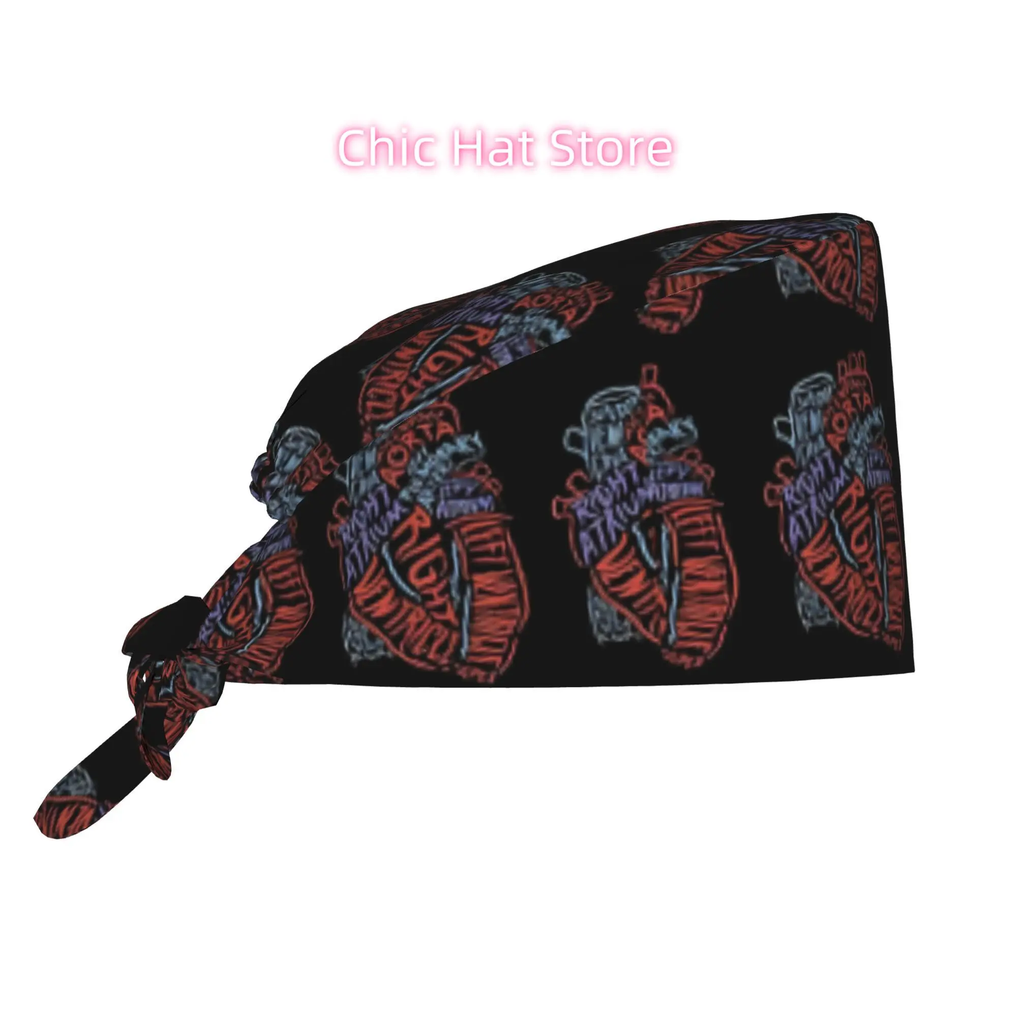 Anatomy Of Heart Anatomical Organ Doctor Unisex Work Cap Adjustable Lightweight with Lace Up Desig Dust Proof Suitable for Nurse