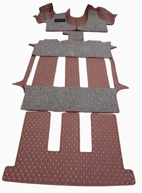 

High quality, Custom full set car floor mats for Volkswagen Multivan T5 T6 2022-2003 6 7 seats waterproof double layers carpets