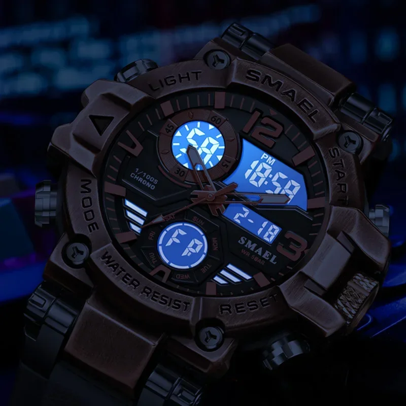 SMAEL 8110 Digital Watches Shockproof Sports Men Electrionic Sports Watches Men LED Watches New 50m Waterproof