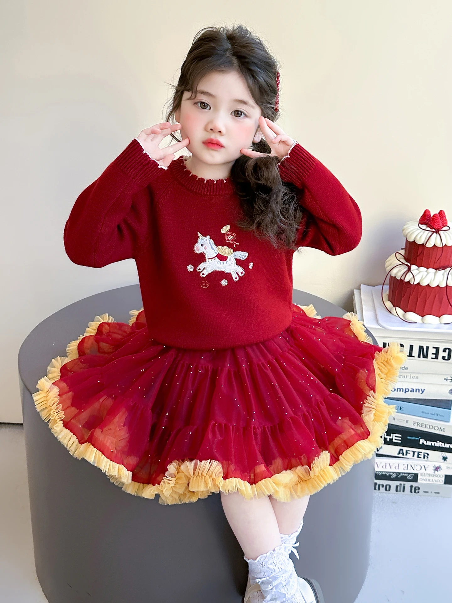 

Spring Autumn Faionable Girls Tutu Skirt Set Long Sve Two Piece Suite Cute Kids Baby Girl Spring Collection Tutuanna