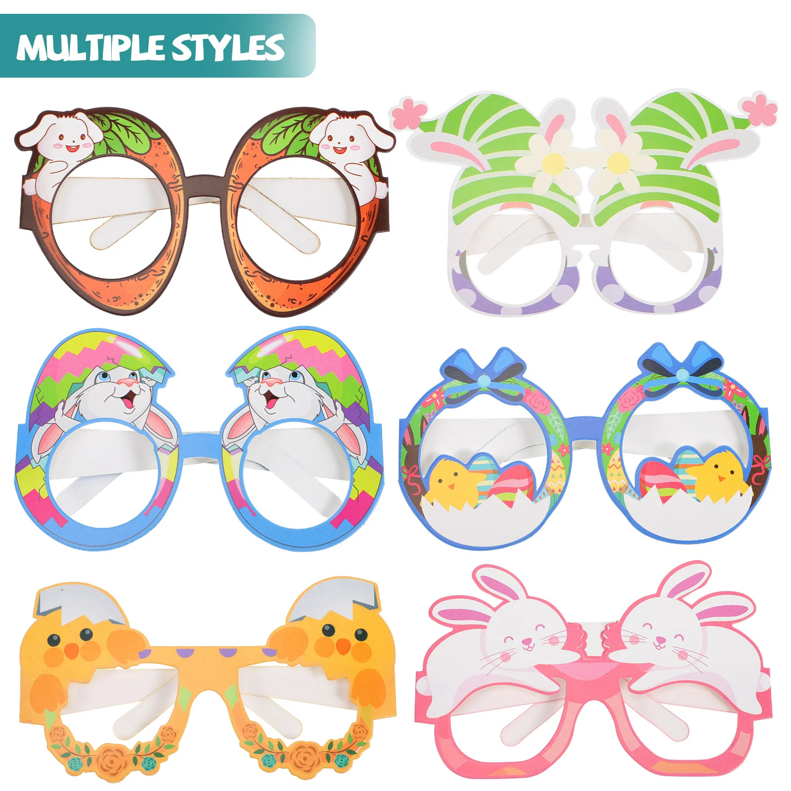 12 stuks papieren bril 300g wit karton paashaas feestbrillen kinderen meisje kostuum accessoires vakantie foto prop benodigdheden